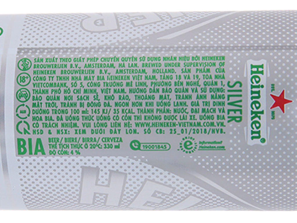 Thùng 24 lon bia Heineken Silver 330ml