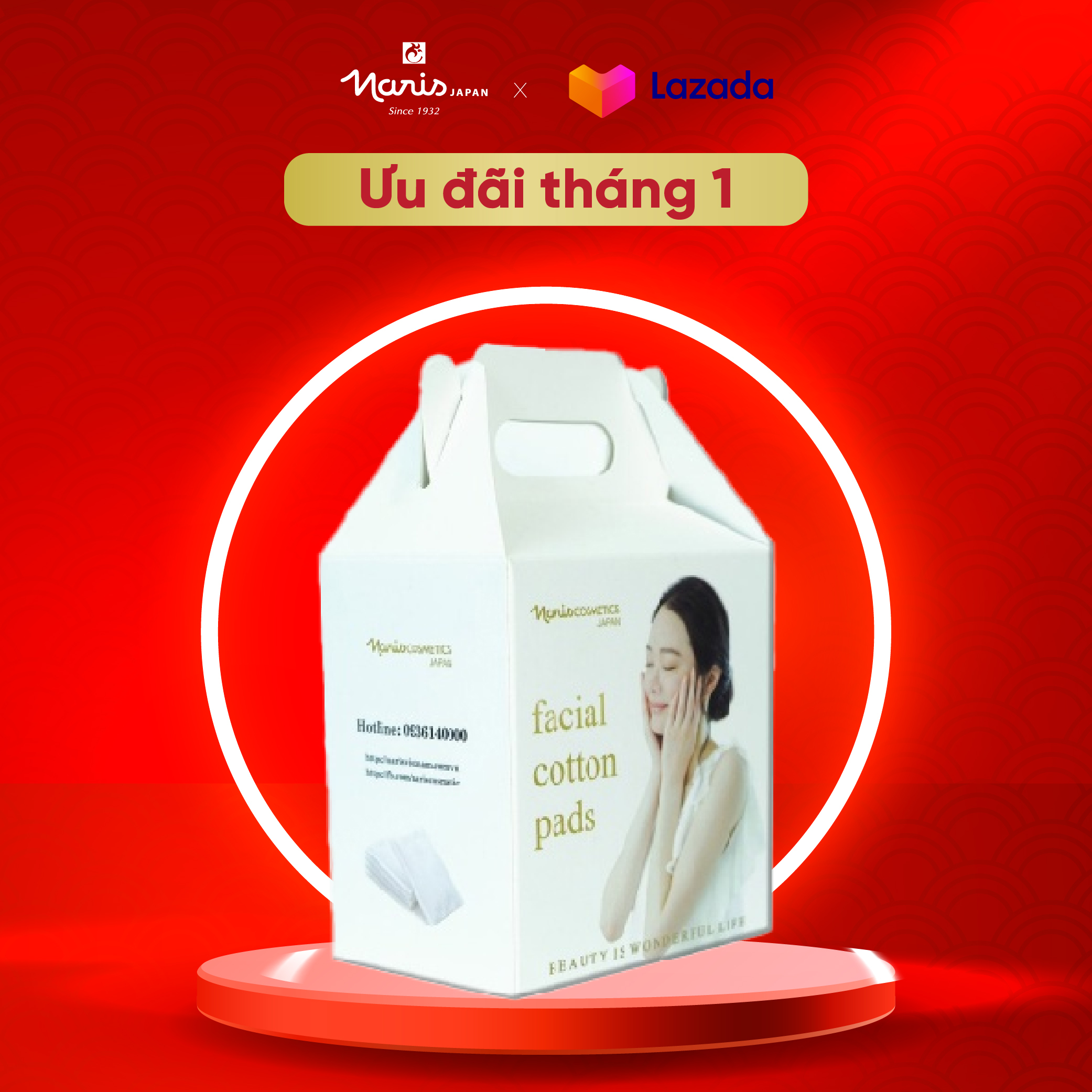 Bông tẩy trang Naris (50 miếng/hộp)