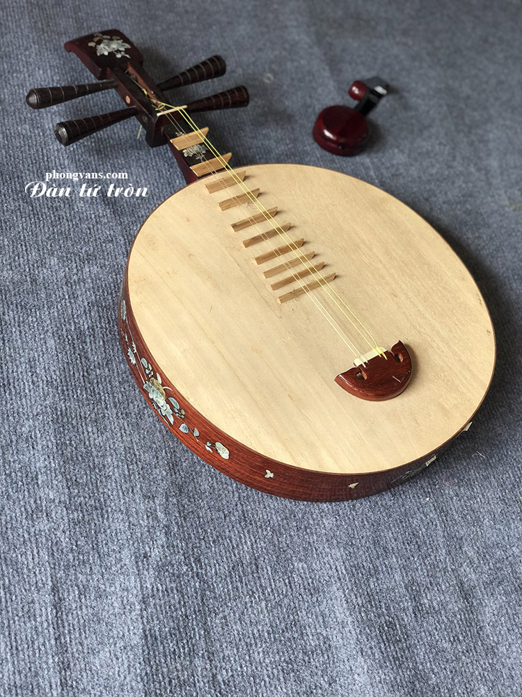 Đàn Tứ Tròn Gỗ Hương Đỏ Khảm Trai