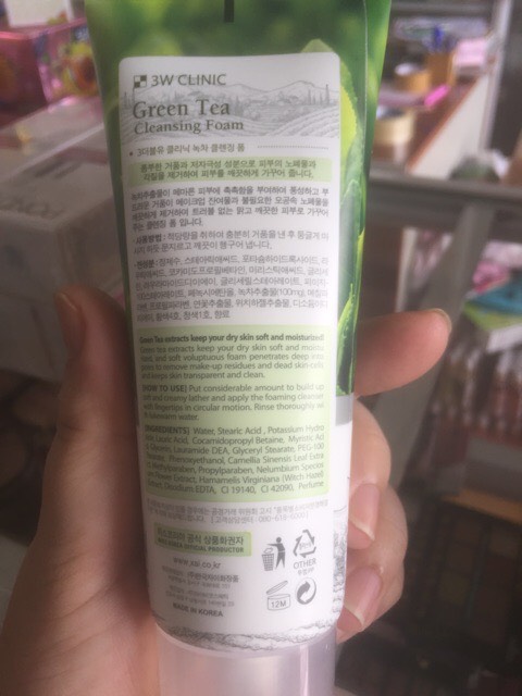 Sửa rửa mặt trà xanh 3W Green Tea hàn quốc (00193)