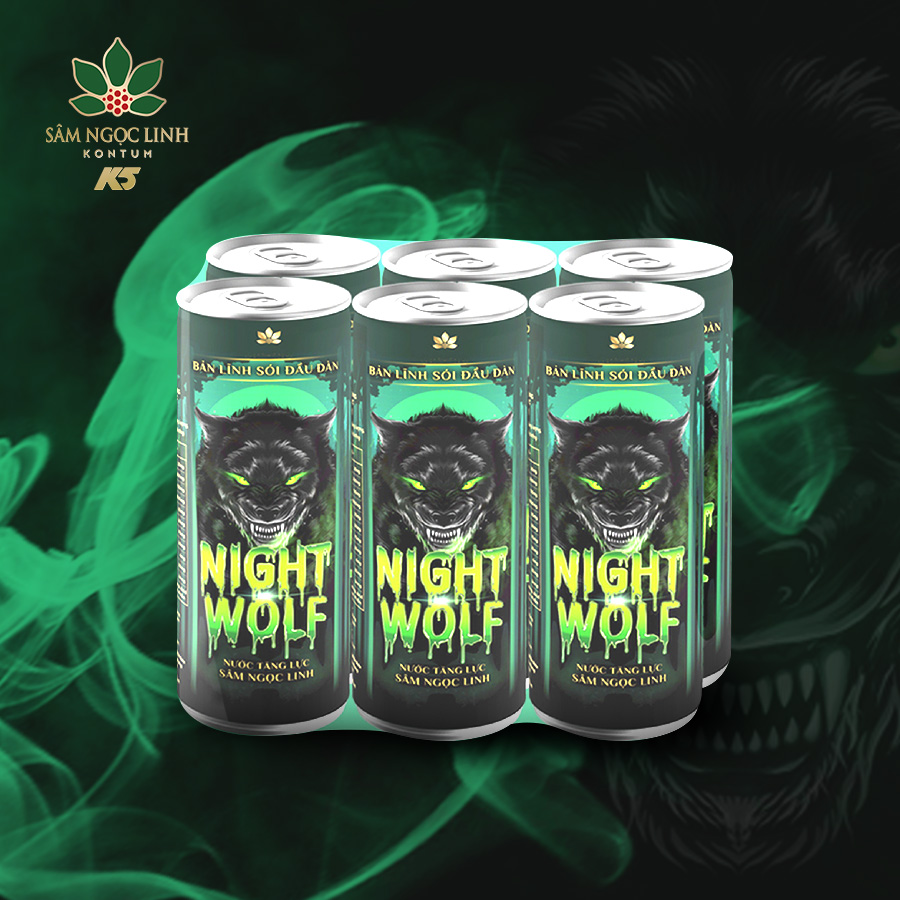 {Lon lẻ} Nước Tăng Lực NightWolf Sâm Ngọc Linh 320Ml/Lon