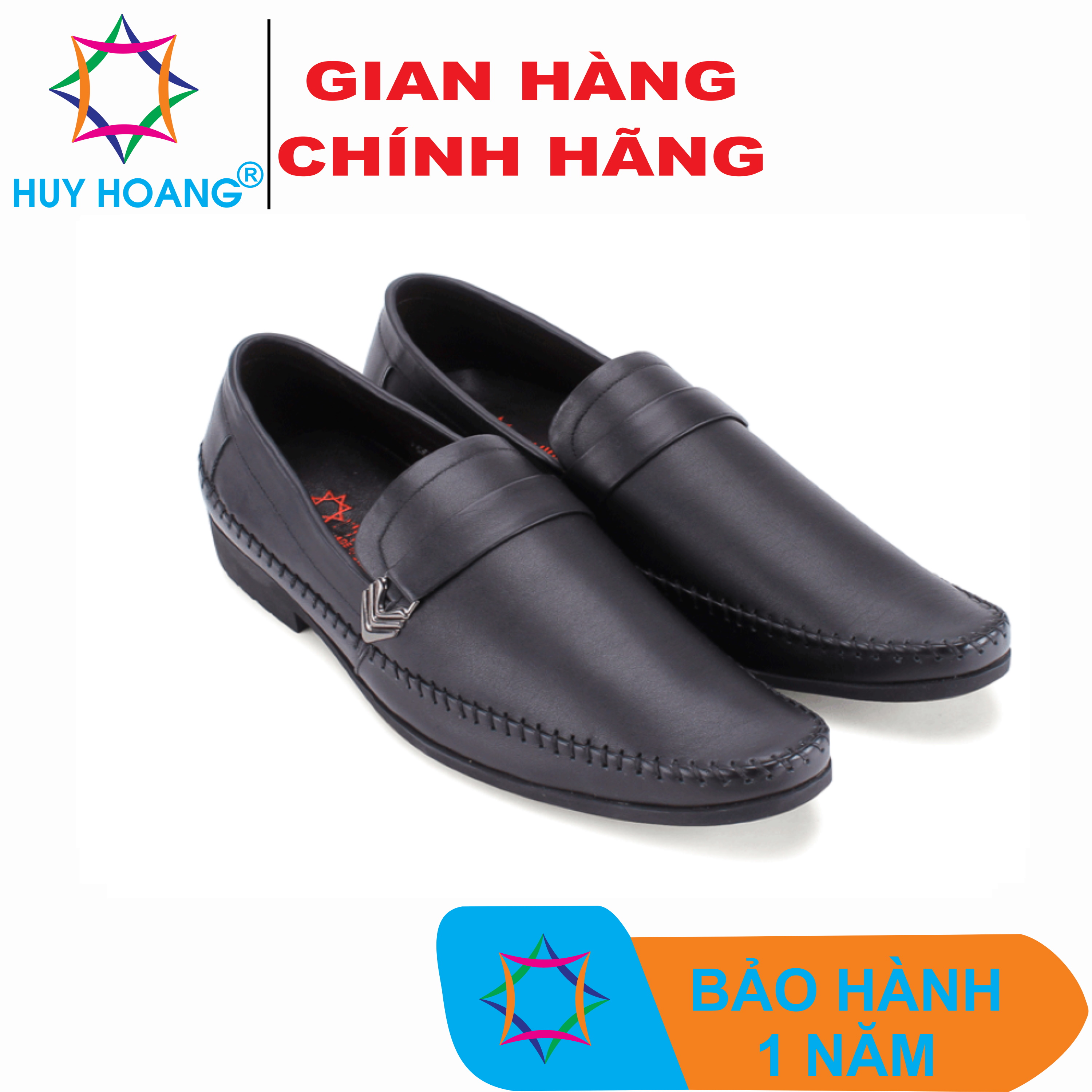 Giày tây nam da bò đan viền màu đen TH7708