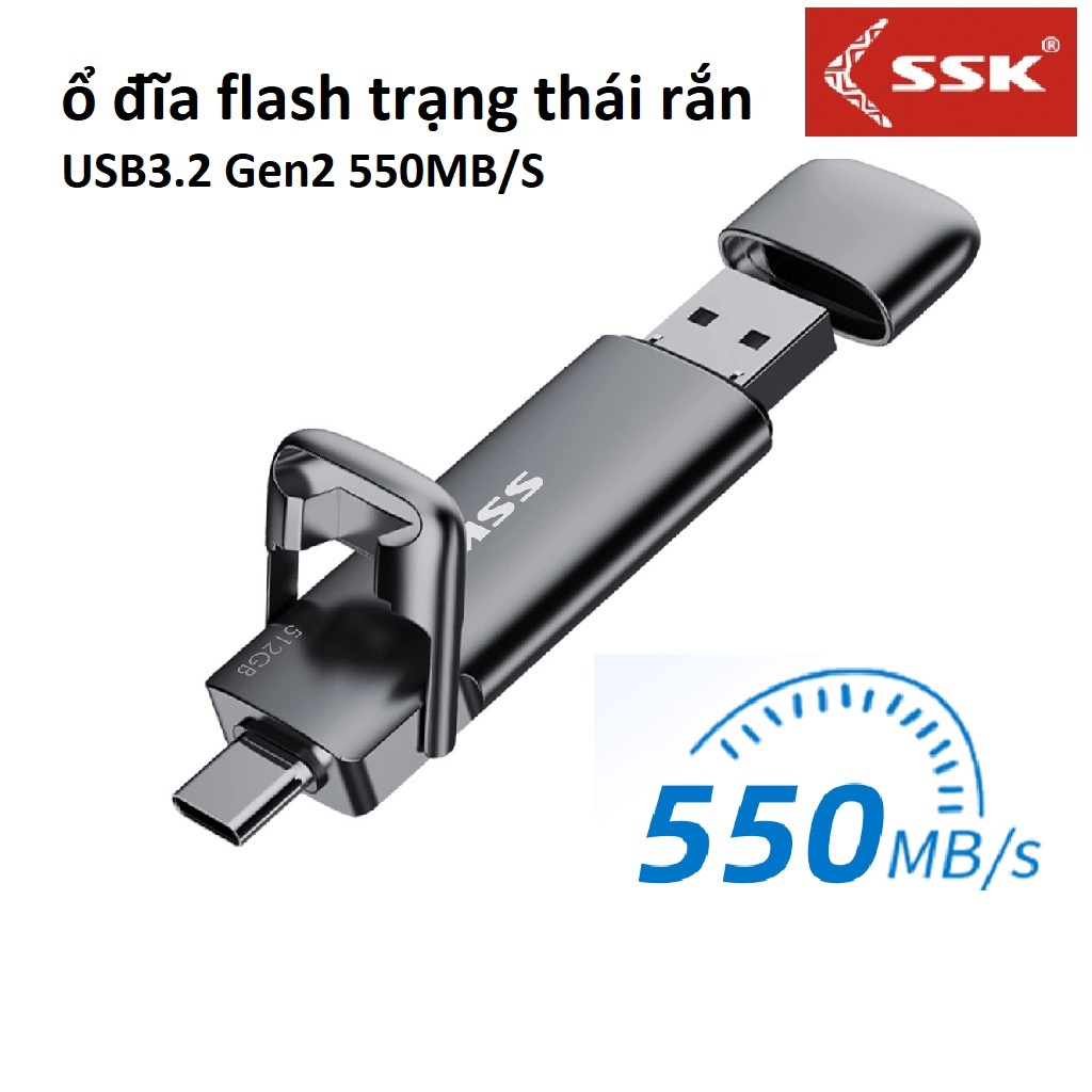 SSK 550MB s Solid State Flash Drive OTG Drive TYPE C USB3.2 Gen2 Fast