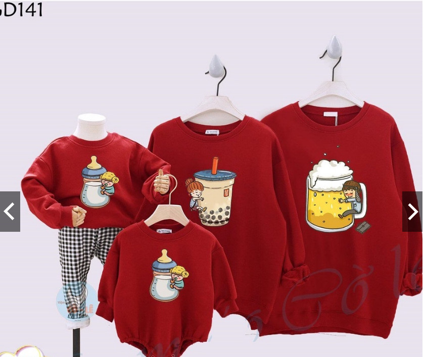 beautiful quality family 3/4/5 people sweater, milk tea autumn and winter sweatshirt has all sizes BEAUTIFUL