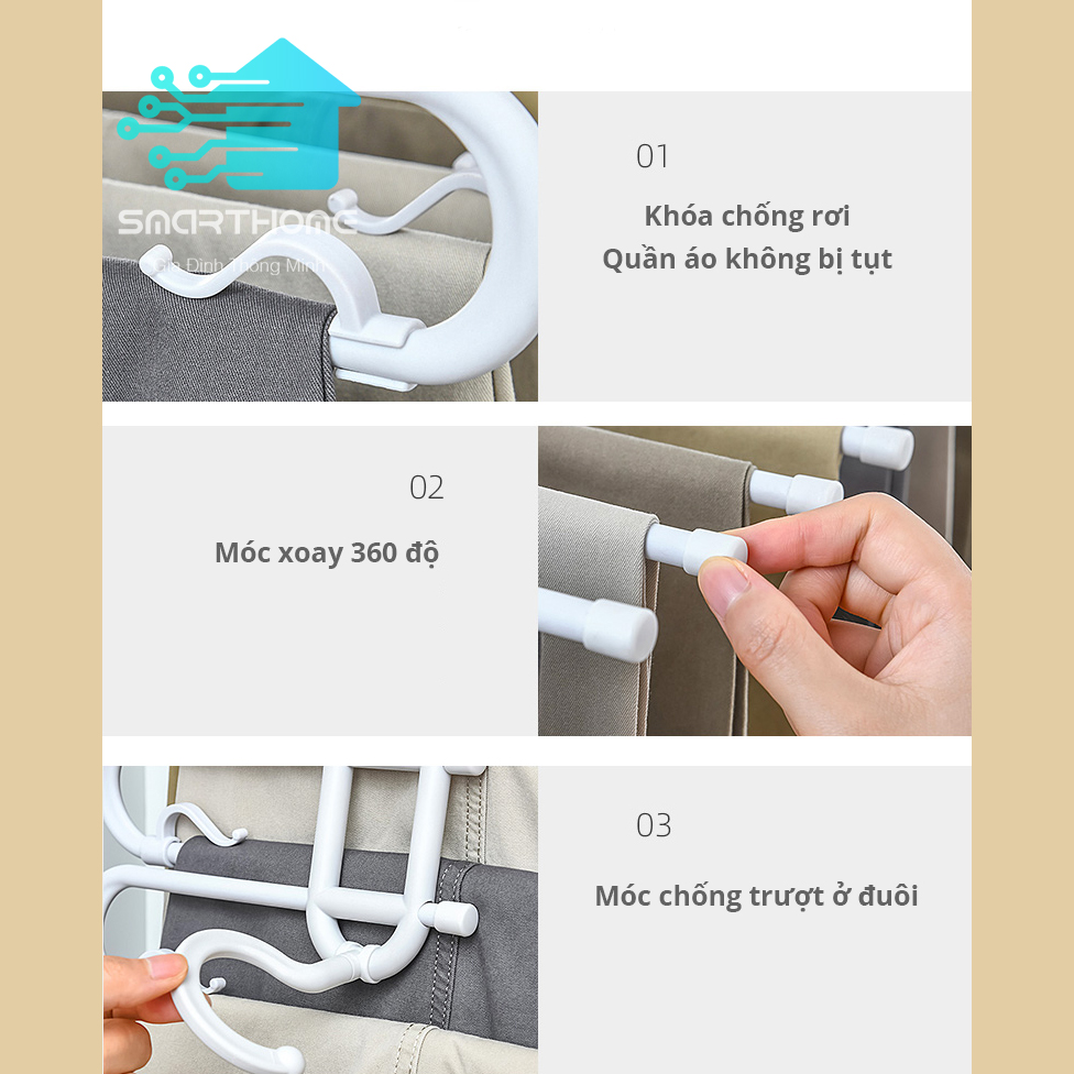 Móc Treo Quần Áo Đa Năng Nhật Bản