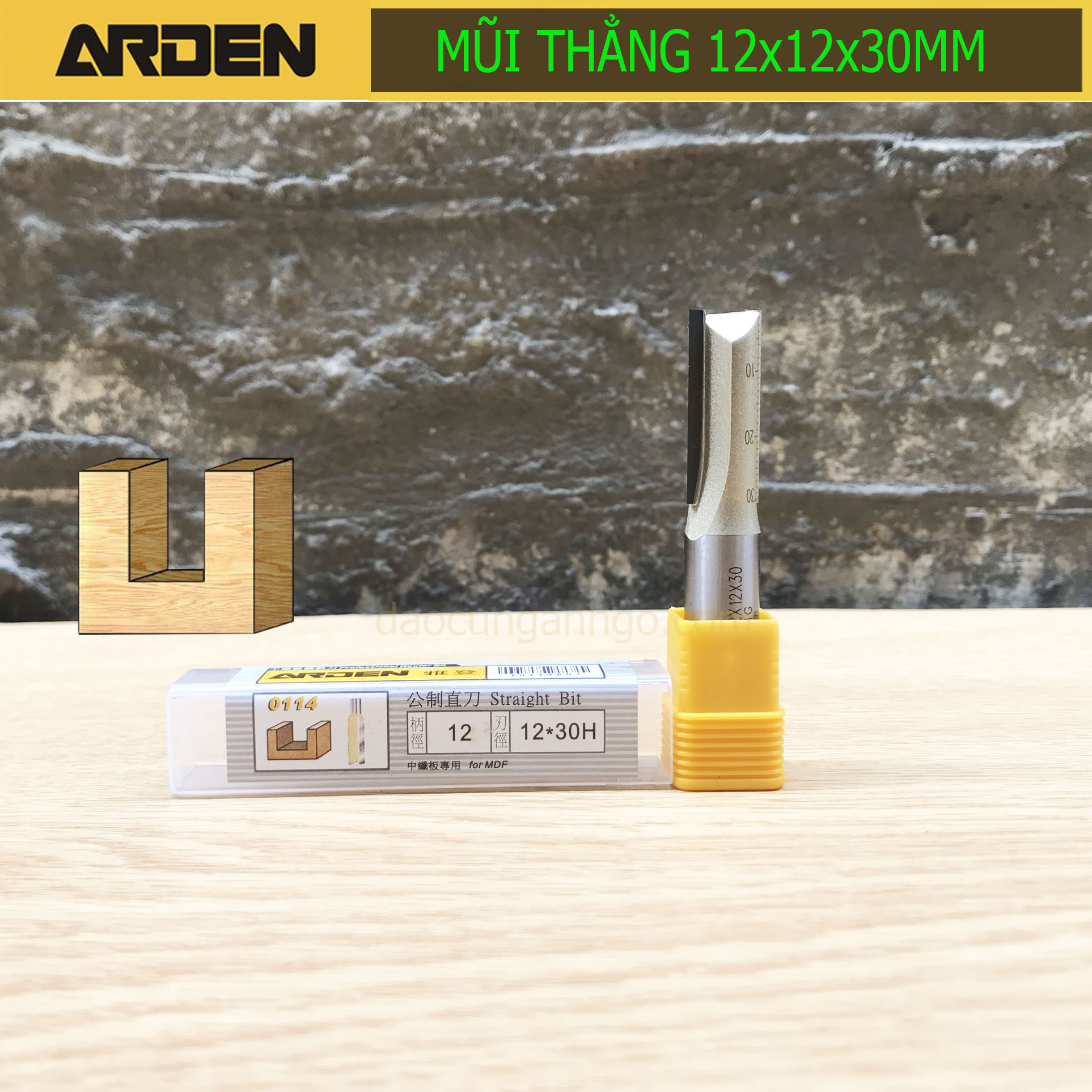 [HCM]Mũi Router thẳng ARDEN 6-12mm Cốt 12mm