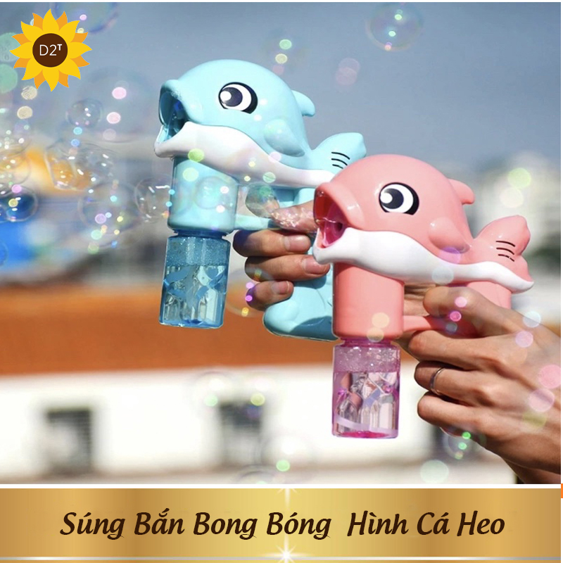 Đồ chơi súng bắn bong bóng xà phòng hình cá heo dành cho bé