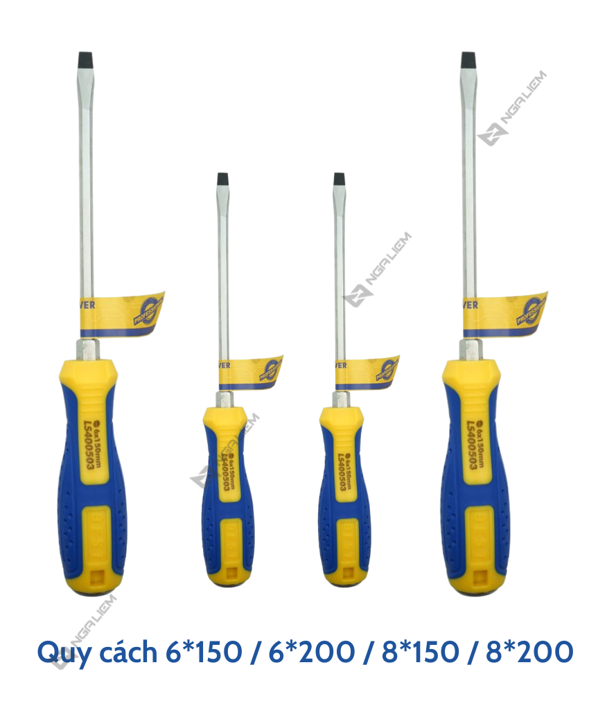 Tua vít đầu DẸP LS+ (6*150mm; 6*200mm; 8*150mm; 8*200mm)