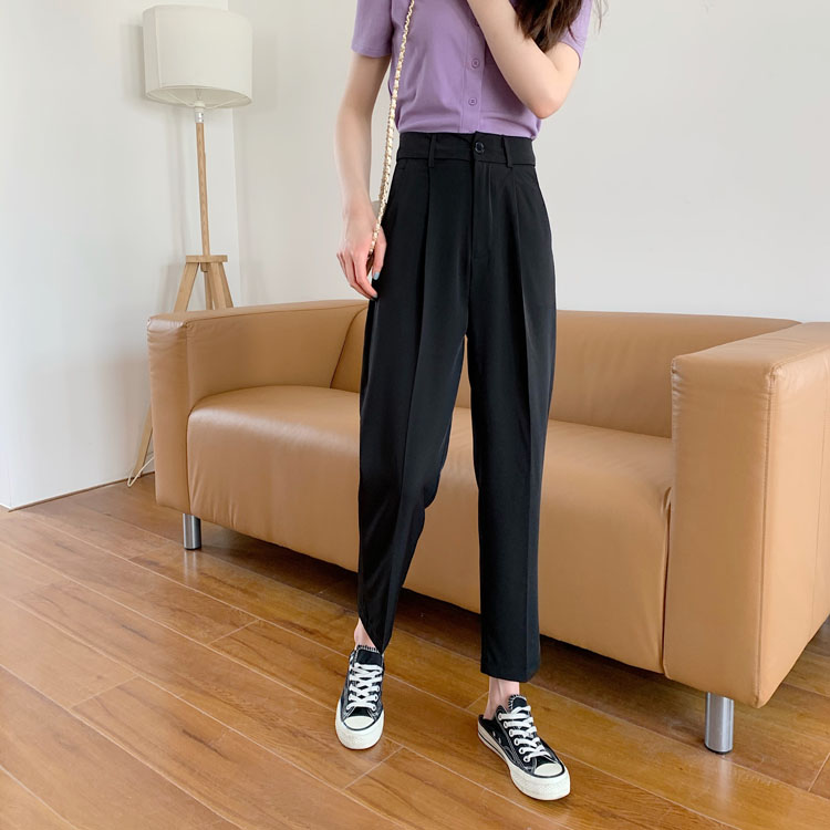 [HCM]Quần tây nữ baggy bigsize màu đen