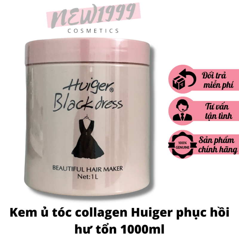 Kem hấp ủ tóc collagen Huiger phục hồi hư tổn 1000ml dành cho cả nam và nữ siêu mềm mượt nhập khẩu