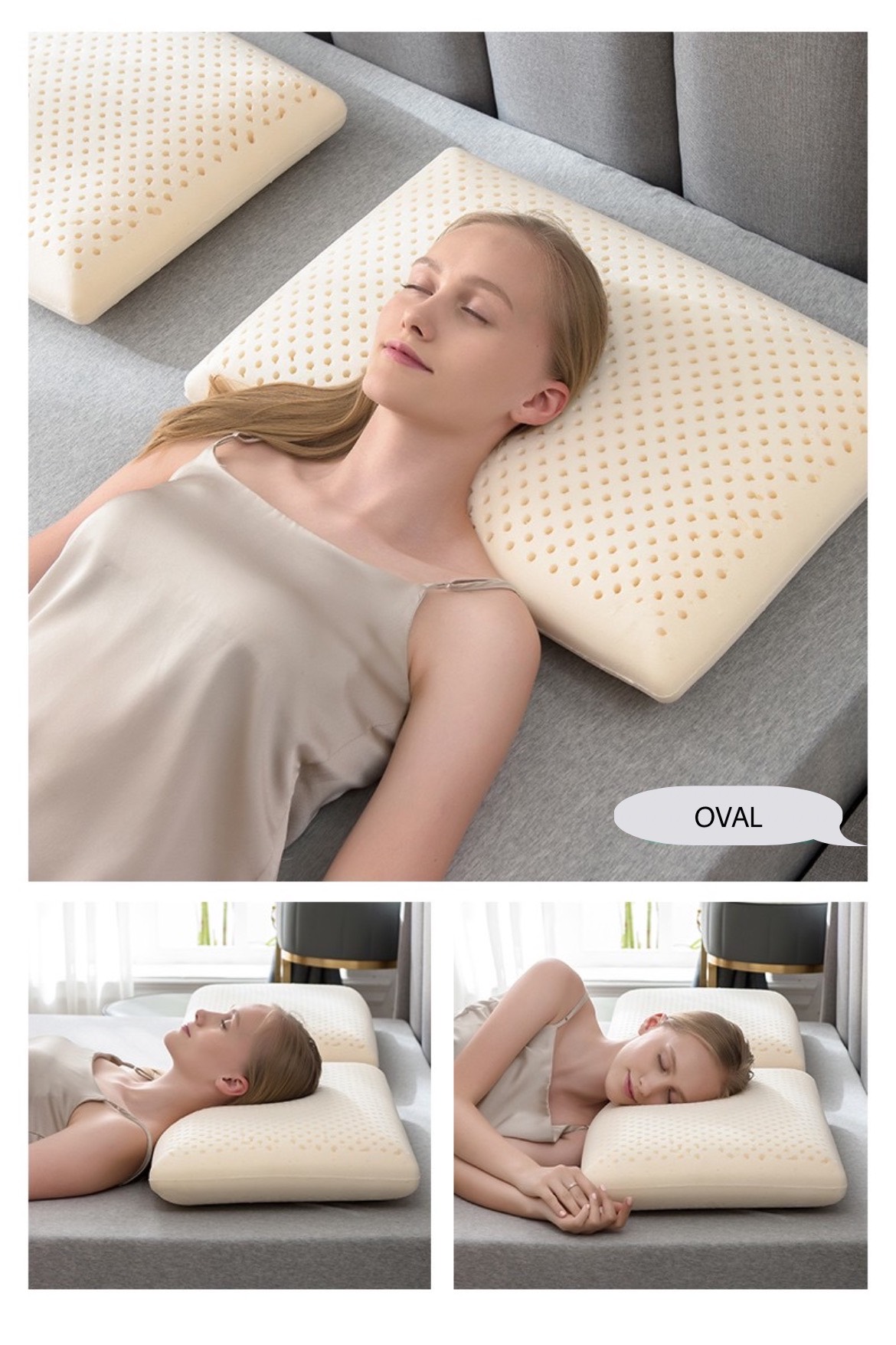 🐳HÀNG MỚI VỀ⭐ Gối cao su Oval Thái Lan có size nhỏ, to, siêu mềm, êm, đàn hồi, nhập khẩu Thái Lan - nemtottphcm ship hỏa tốc