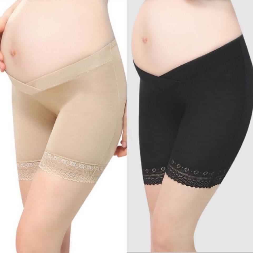Quần Mặc Váy Bầu, Cạp Chéo, Chất Cotton Lanh Mềm Mịn