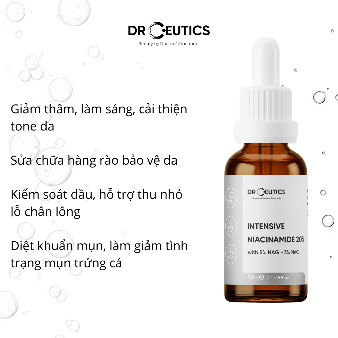 Niacinamide DrCeutics Tinh Chất Giảm Thâm, Sáng Da Cho Da Dầu Mụn