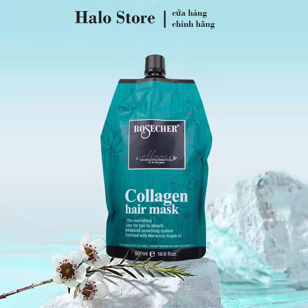 Hấp phục hồi tóc Bosecher Collagen Milano – 500 ml (Túi)