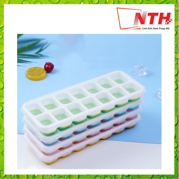 Khay đá silicon , làm thạch viên lớn , kèm nắp
