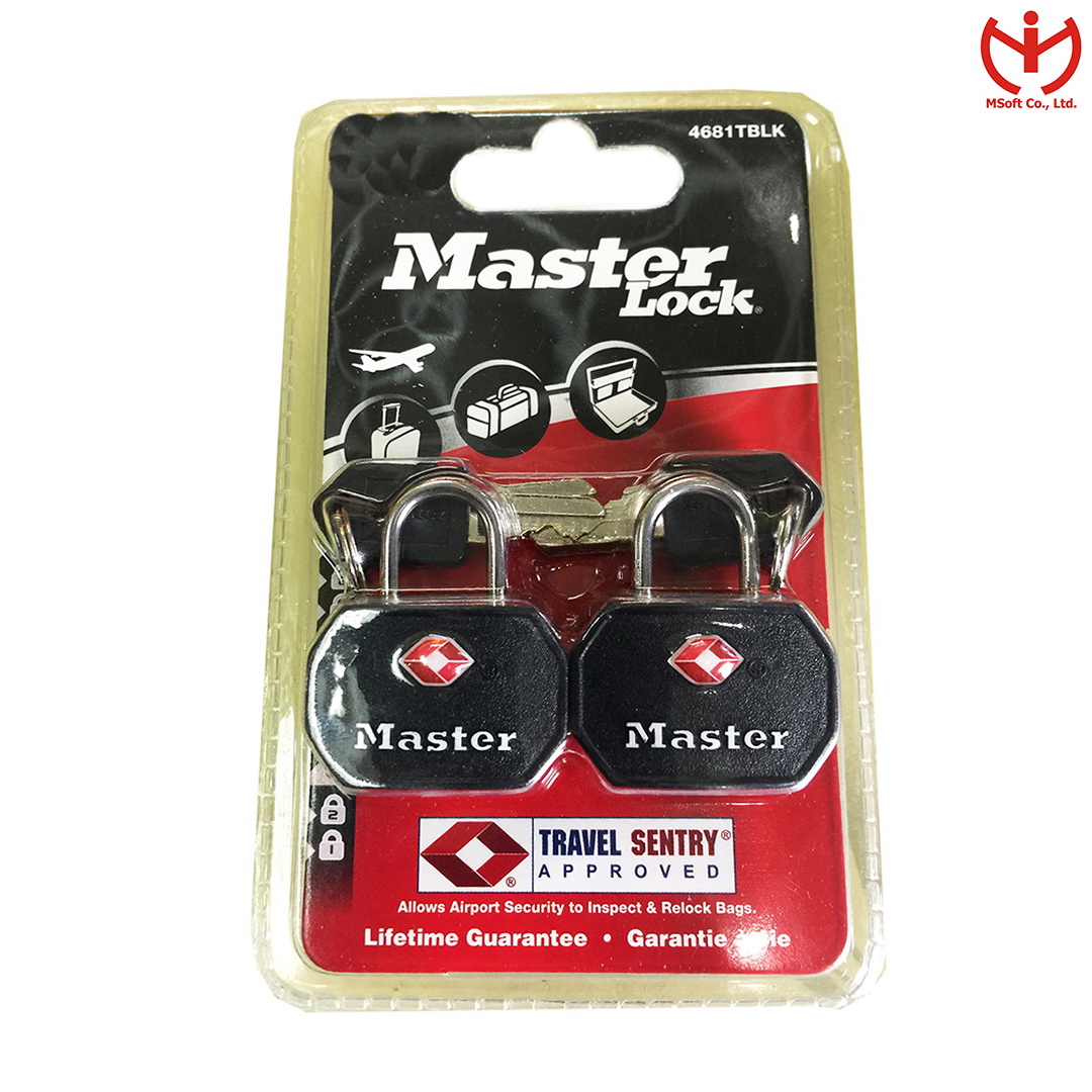 Bộ 2 ổ khóa vali Master Lock 4681 EURT chấp nhận TSA - khóa hành lý  - MSOFT