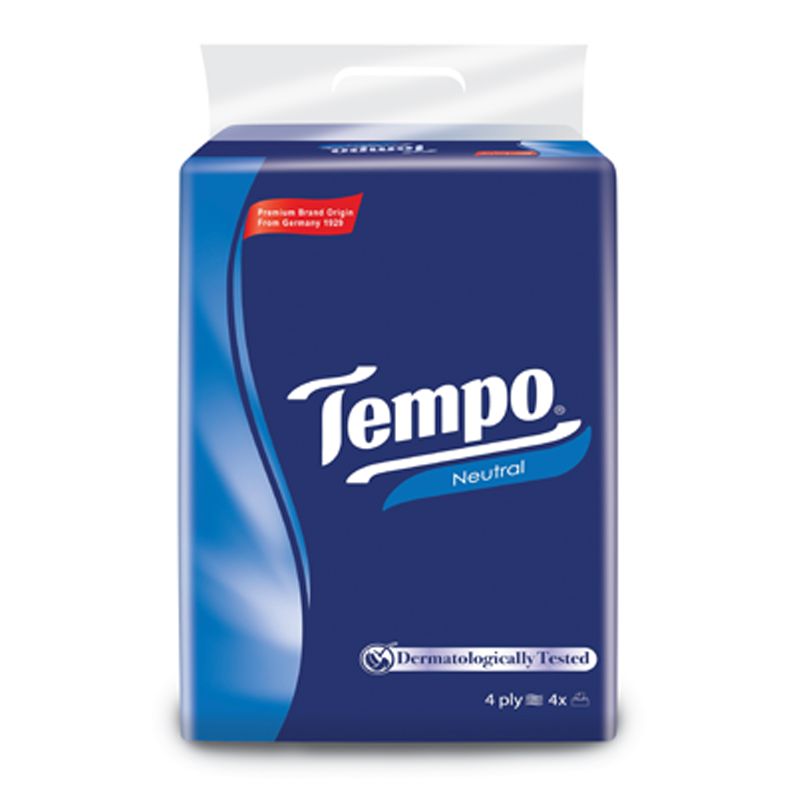 Lốc 4 gói khăn giấy Tempo Neutral 90 tờ/gói