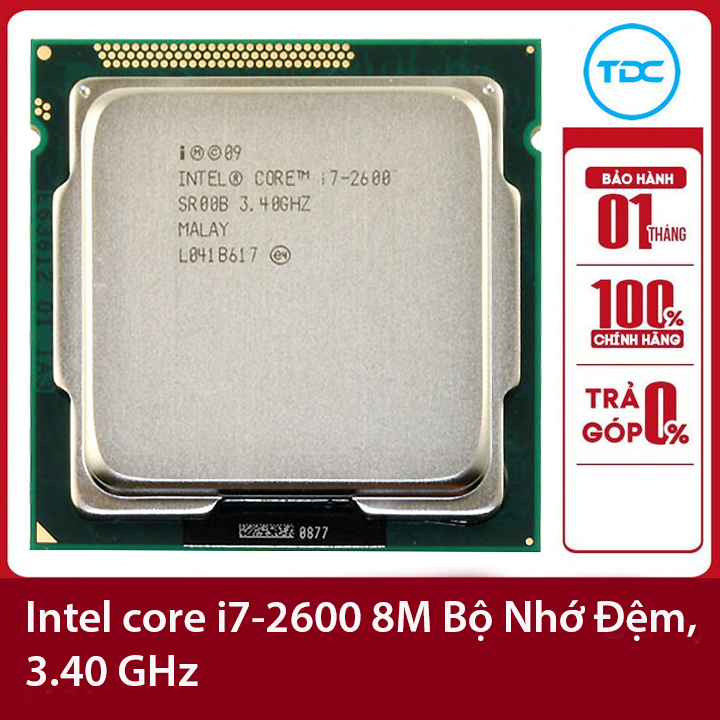 Bộ vi xử lý Intel CPU Core i7 2600 3.80GHz ,95w 4 lõi 8 luồng, 8MB Cache Socket Intel LGA 1155