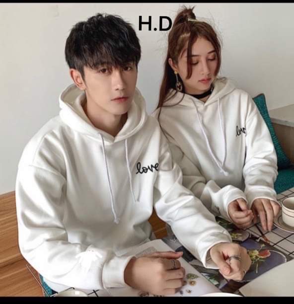 Áo đôi hoodie logo Love HDA1020