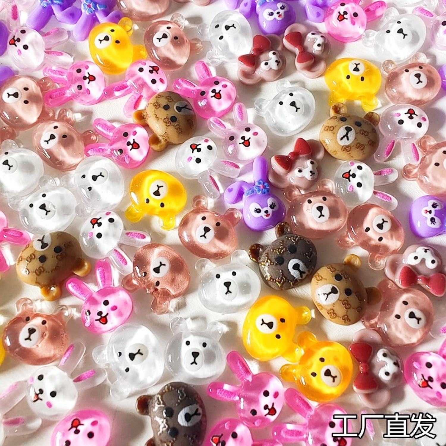 [500 mẫu Charm 1k] Charm Gấu, Thỏ nhiều mẫu trang trí móng nail