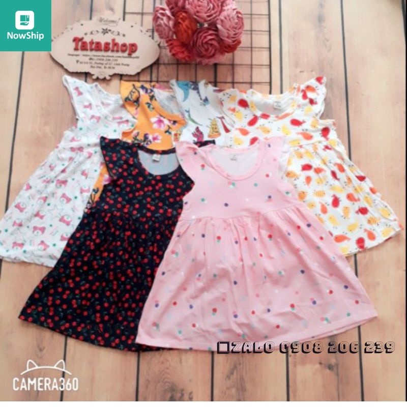 [HCM]Váy bé gái mặc nhà cotton mát 090