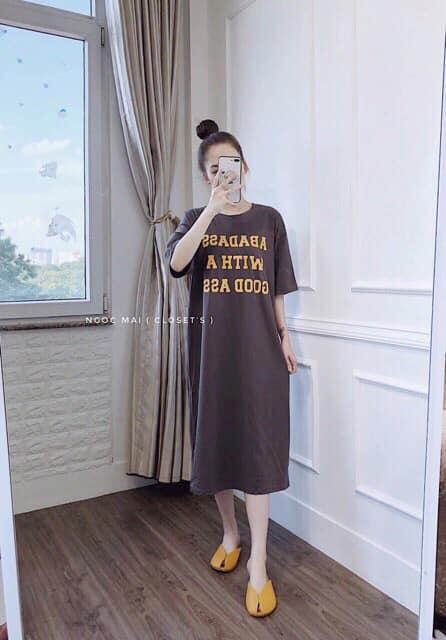 [MeBeBin] Váy Suông Xoắn Lưng in Chữ