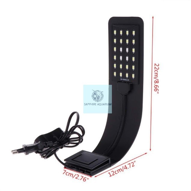 Đèn led kẹp X5 cho bể cá - màu đen