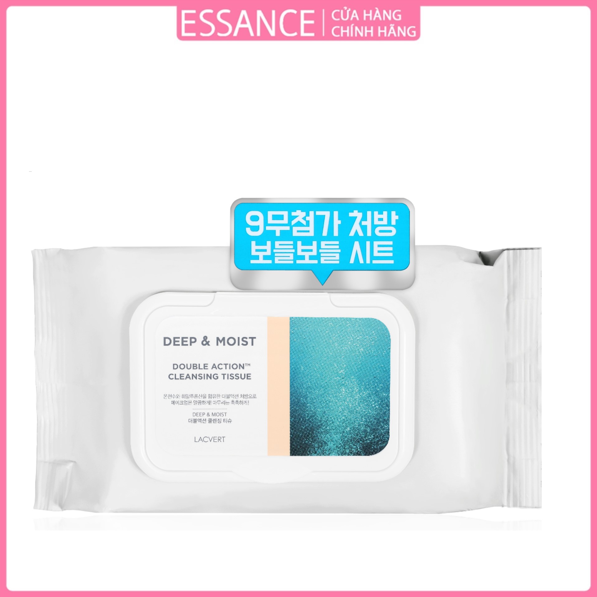 Khăn ướt tẩy trang Lacvert Deep & Moist Double Action Cleansing Tissue 80 Tờ/278g