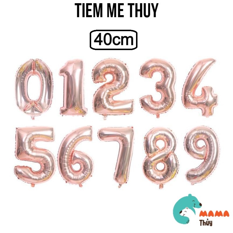 (40cm) Bong bóng số trang trí sinh nhật (Rose Gold)