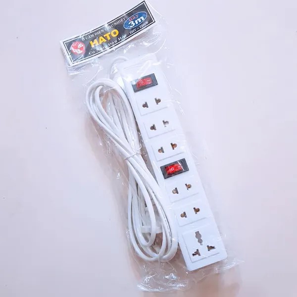 Ổ điện HATO - 6 lỗ 2 công tắc ( dài 3M )