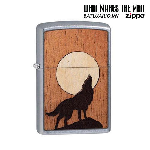 Bật lửa Zippo 49043 – Zippo WOODCHUCK USA Howling Wolf Street Chrome™