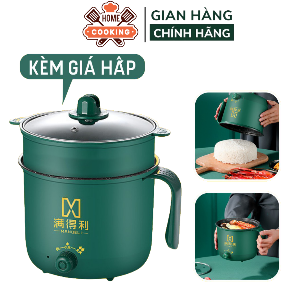 Nồi lẩu điện đa năng mini, ca mì xanh, ca nấu mì dododios, cơm đa năng 2 tầng cao cấp núm xoay 2 nấc nhiệt kèm giá hấp 1,8l chính hãng amalife - nồi lẩu mini, nồi lẩu điện đa năng, nồi lẩu nướng, nồi lẩu 2 ngăn, ca nấu mỳ