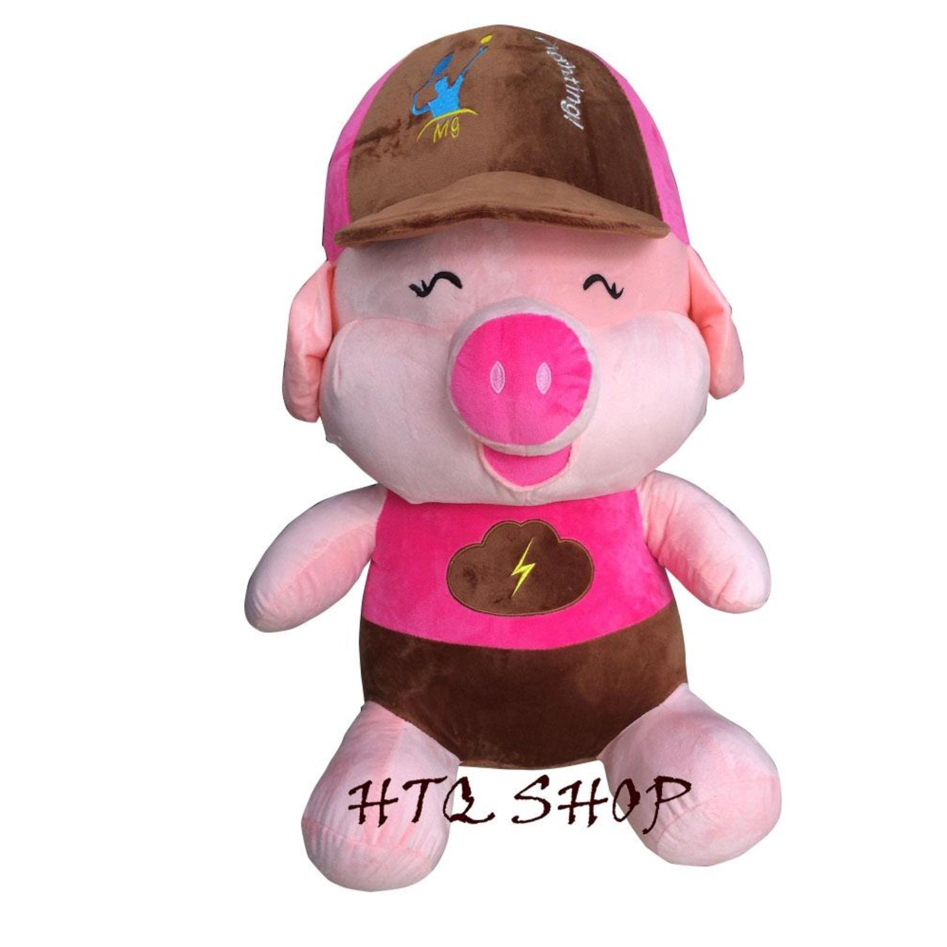 Gấu bông heo đội nón cao cấp cao 30cm
