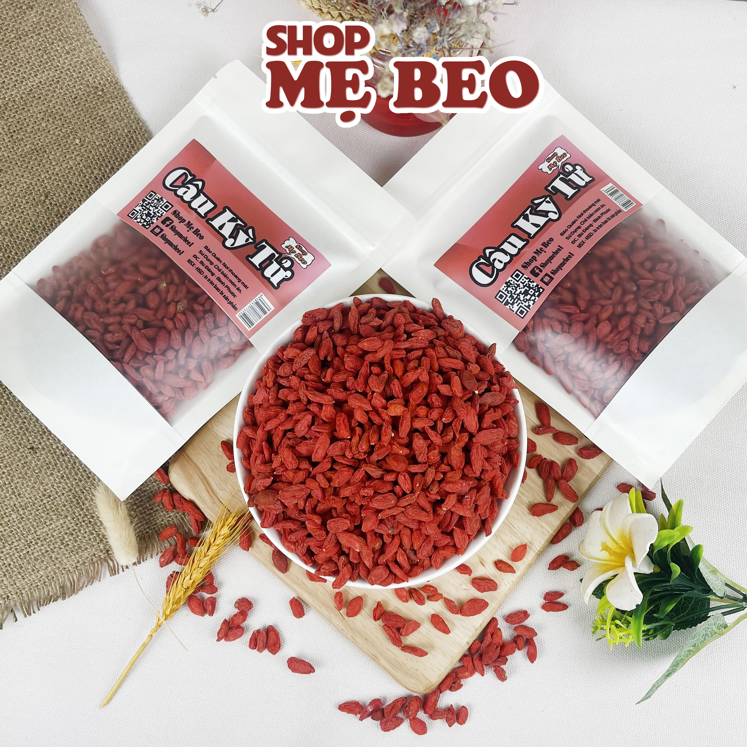 Kỷ Tử Đỏ (Câu Kỉ Tử) Sấy Khô Shop Mẹ Beo