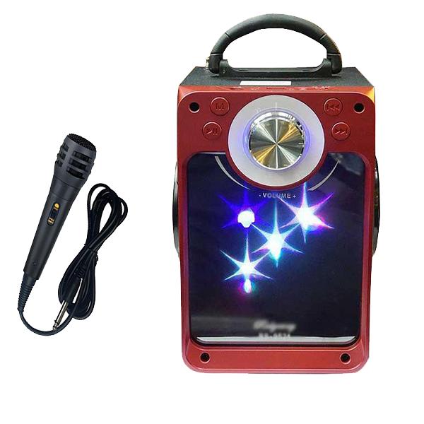 Loa Karaoke bluetooth Mn-03 bass 2 loa có echo mặt kiếng led nhiều màu