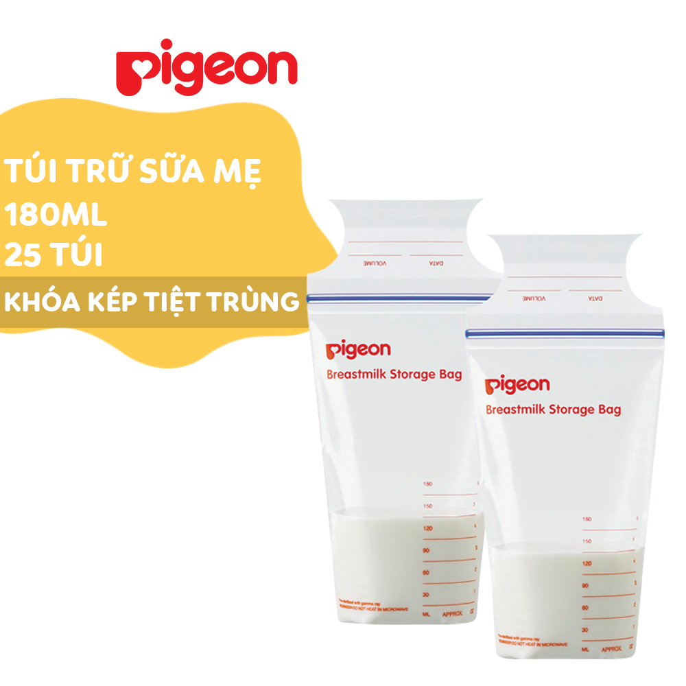 Túi trữ sữa mẹ Pigeon 180ml (25 túi/hộp) - HSD:06/2026