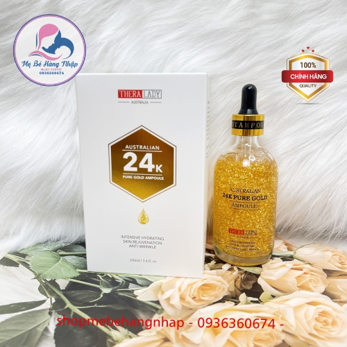 (Tặng thanh lăn) Serum dưỡng da TINH CHẤT 24K Pure Gold Ampoule 100ml