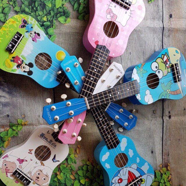 Ukulele giá rẻ Đàn Ukulele Soprano Andrew hoạt hình(tặng pk)