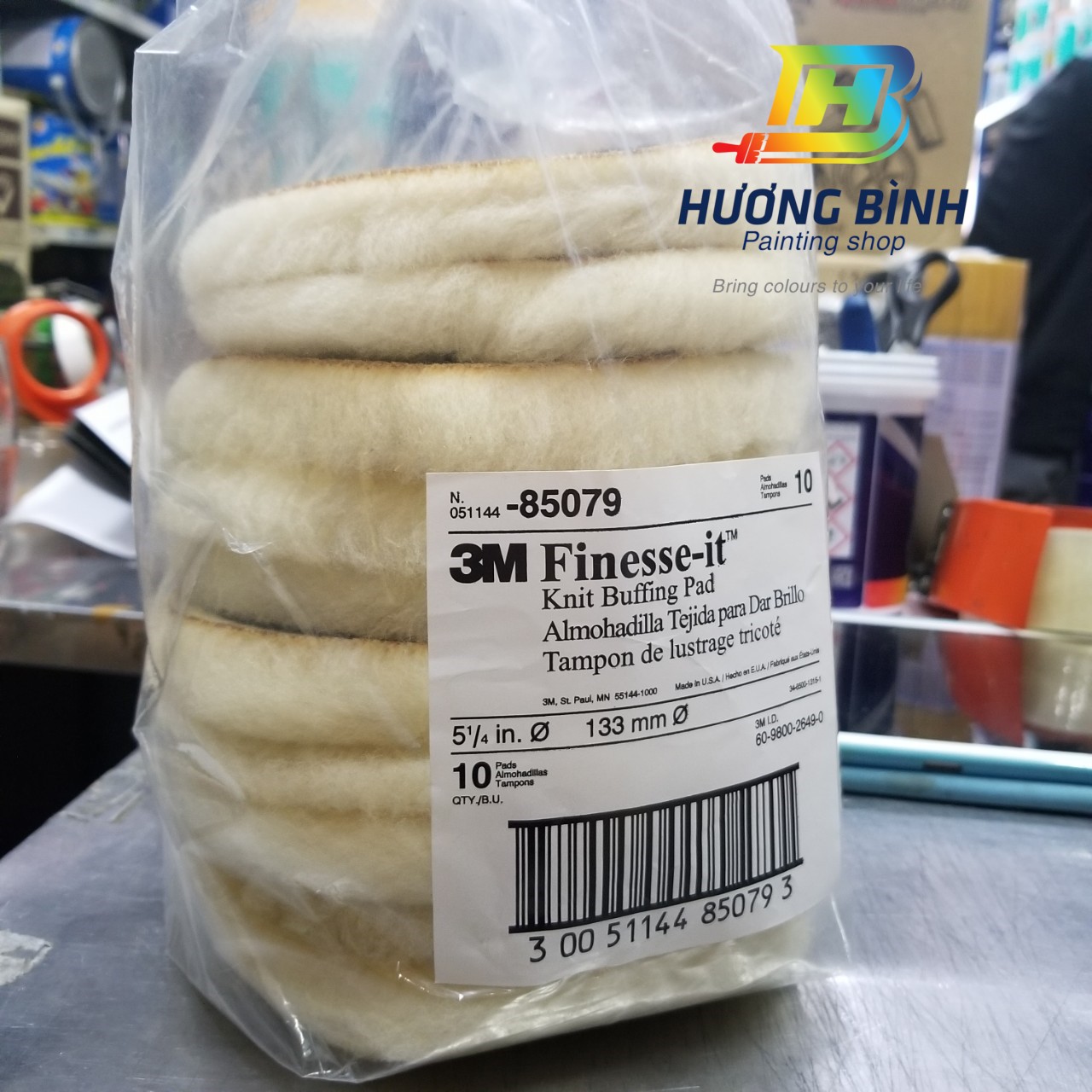 Miếng lông cừu dùng để đánh bước 1 - 3M Buffing Pad 85078 & 85079 (có 2 size: 3 inch ~ 76mm và 5 inch ~ 125mm)