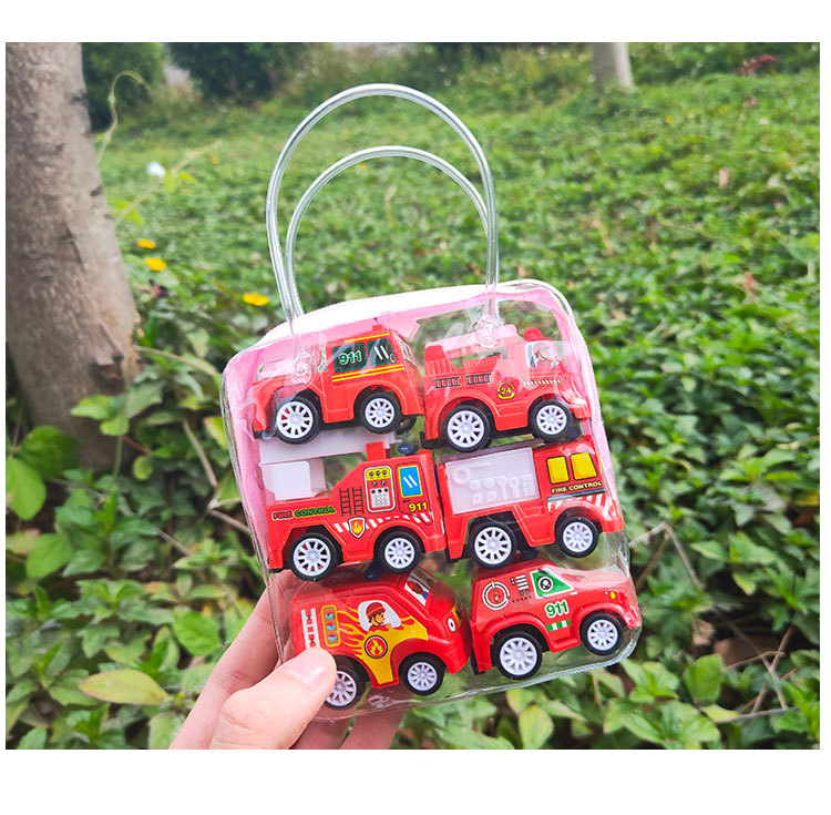 Set 6 Xe Đồ Chơi Chạy Dây Cót Cho Bé Kèm Túi Đựng