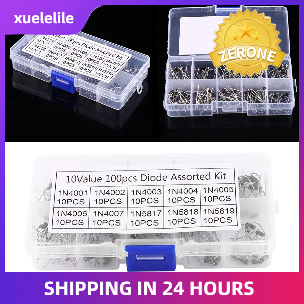 100pcs 10Values Rectifier Diode Assortment Electronic Kit 1N4001~1N4007 1N5817~1N5819 With Box