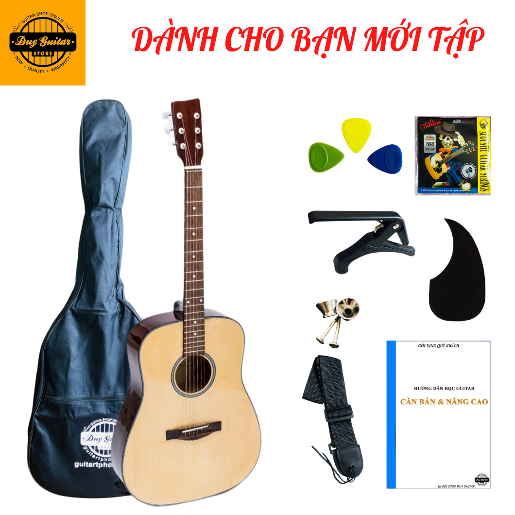 Đàn guitar acoustic Duy Guitar Store DVE70D ghita giá rẻ cho sinh viên dây