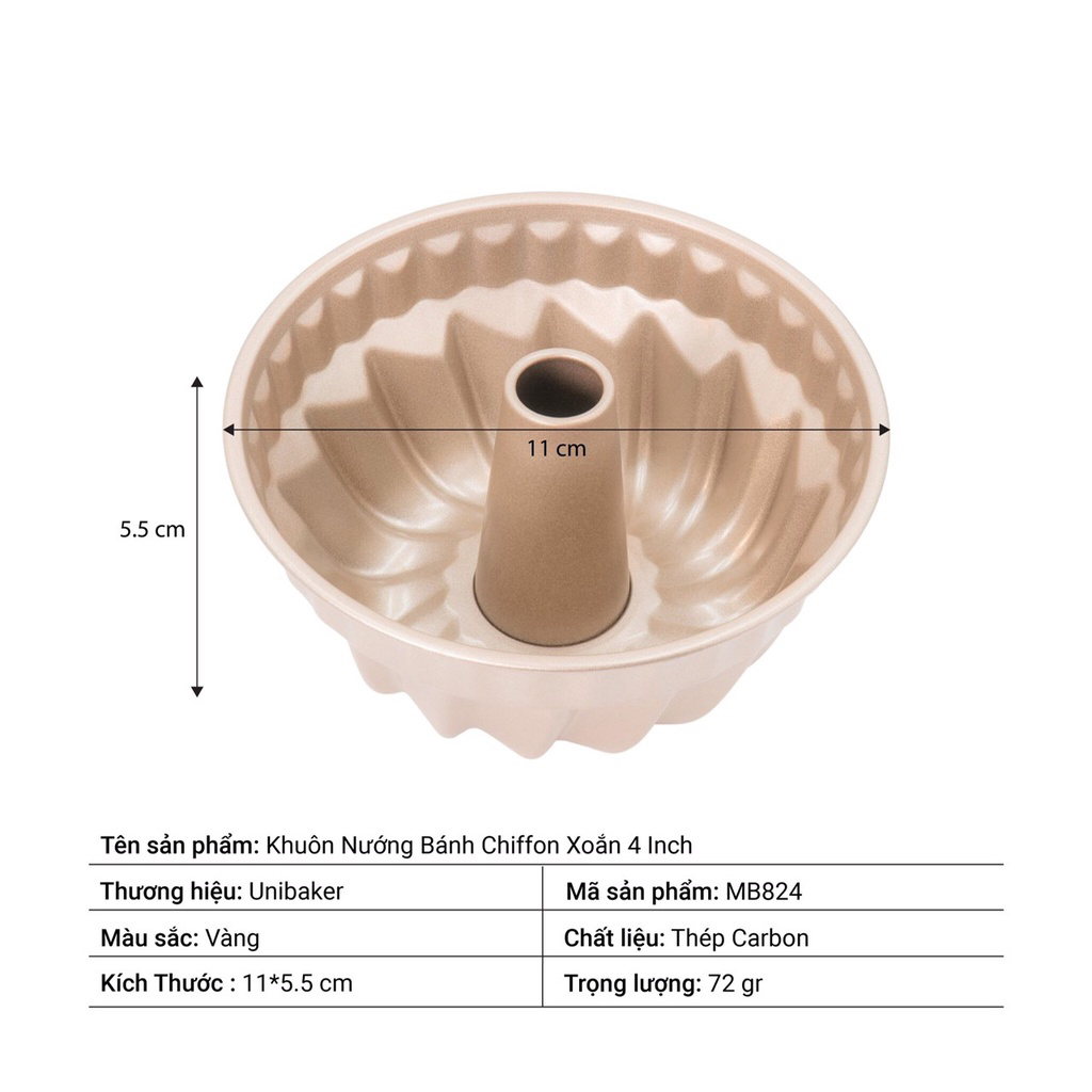 Khuôn nướng bánh chiffon xoắn Unibaker