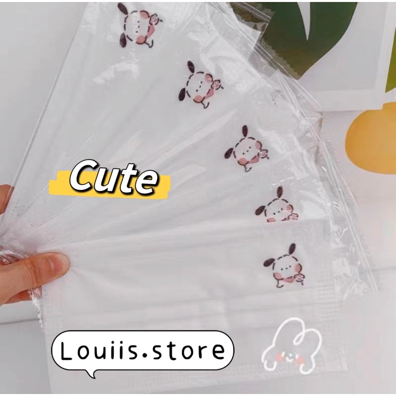 Khẩu trang in hình dễ thương người lớn 5 cái Louiis.store