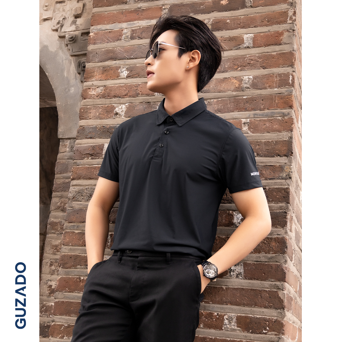 Áo Polo nam GUZADO chất thun lạnh mềm mịn thấm hút nhanh khô thiết kế basic dễ lên đồ trẻ trung năng động MPL2326