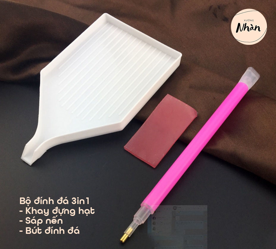 Bút đính đá chuyên dụng 2 đầu 1 viên và 9 viên hỗ trợ làm tranh đính đá 5D