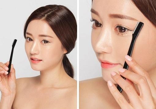 Set 3 dạo cạo lông mày cán dài KAI (màu đen) Hàng Nhật