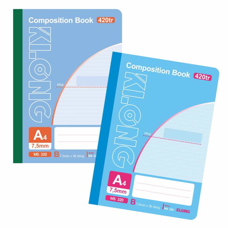 Sổ may dán gáy compostion book a4- 420 trang klong-ms320-sổ klong