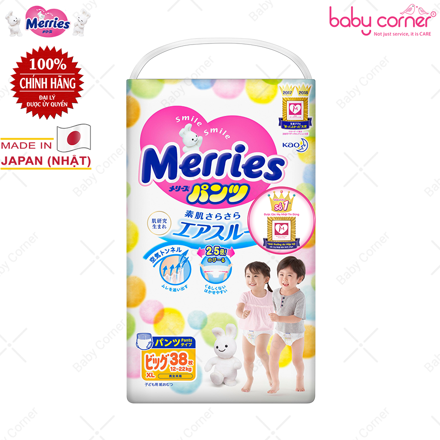 [HCM]TÃ QUẦN MERRIES CHO BÉ CÁC SIZE (M58, L44, XL38, XXL26)