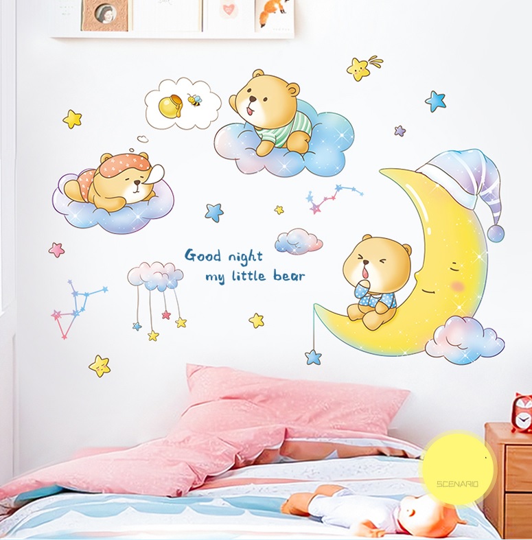 Decal dán tường chúc bé ngủ ngon - T4 - Kiddecals
